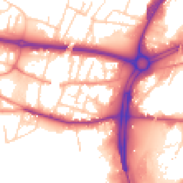 Daytime road noise heatmap for S60 1HH