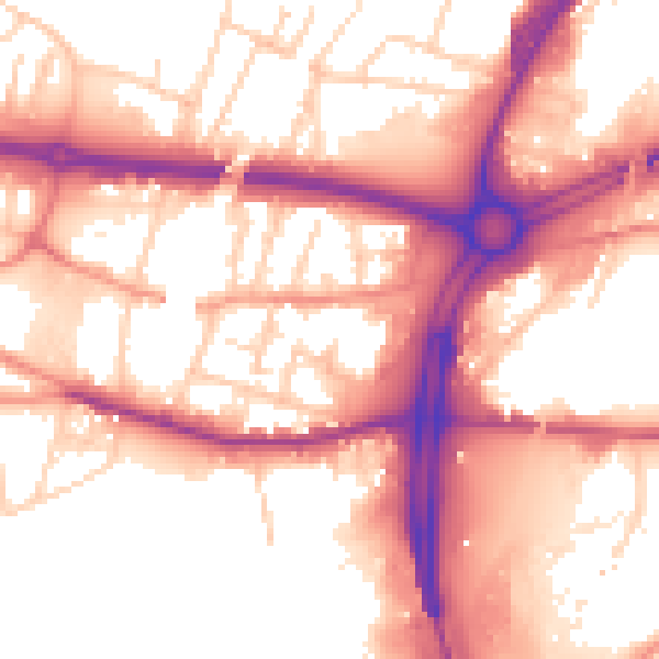 Daytime road noise heatmap for S60 1HQ