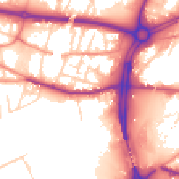 Daytime road noise heatmap for S60 1HW