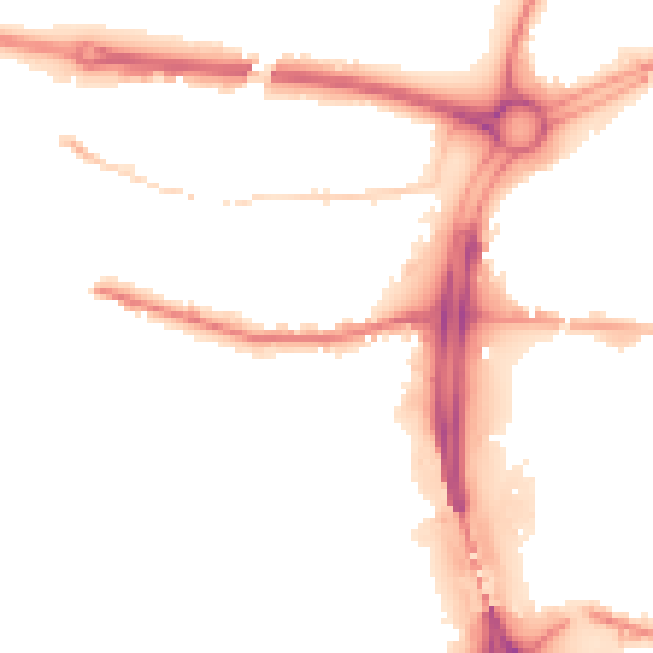 Night-time road noise heatmap for S60 1HW