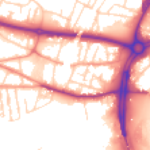 Daytime road noise heatmap for S60 1HY