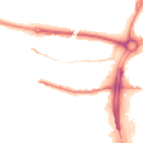 Night-time road noise heatmap for S60 1HY