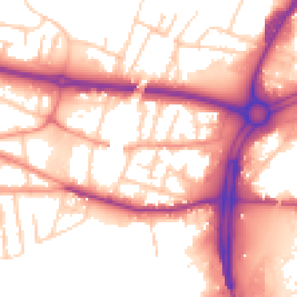 Daytime road noise heatmap for S60 1JA