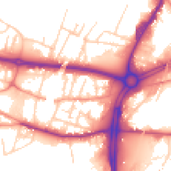 Daytime road noise heatmap for S60 1JB