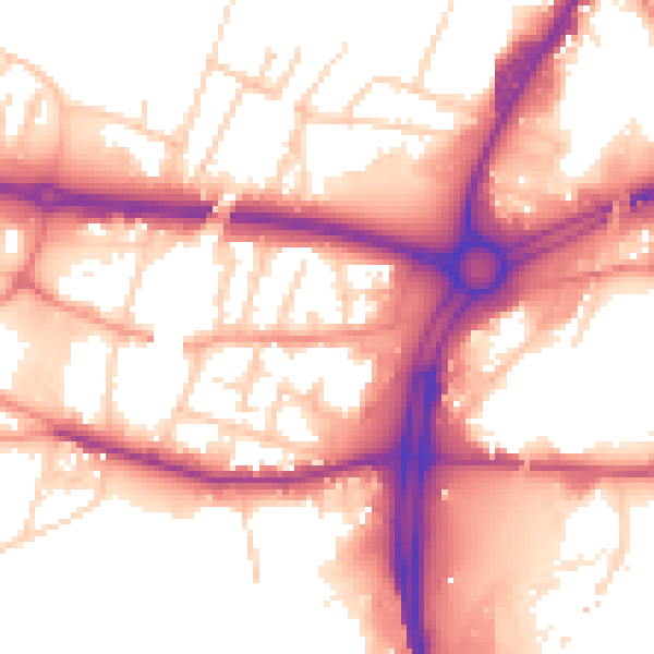 Daytime road noise heatmap for S60 1JD
