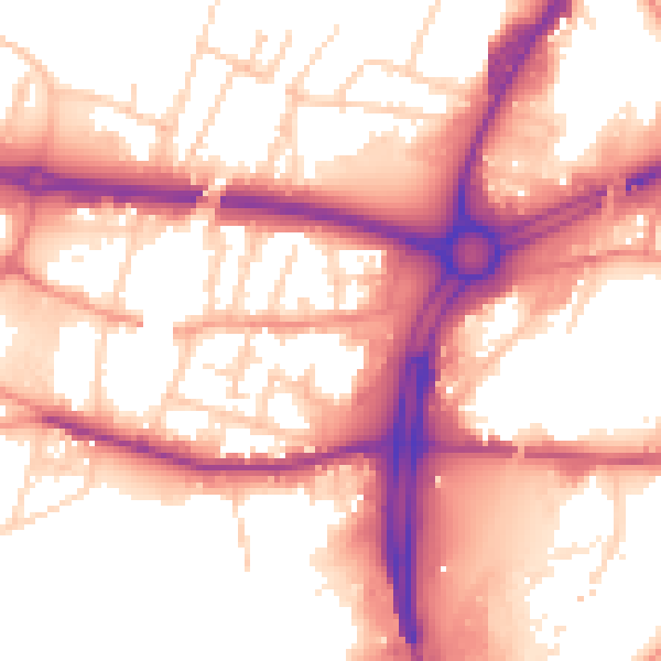 Daytime road noise heatmap for S60 1JE