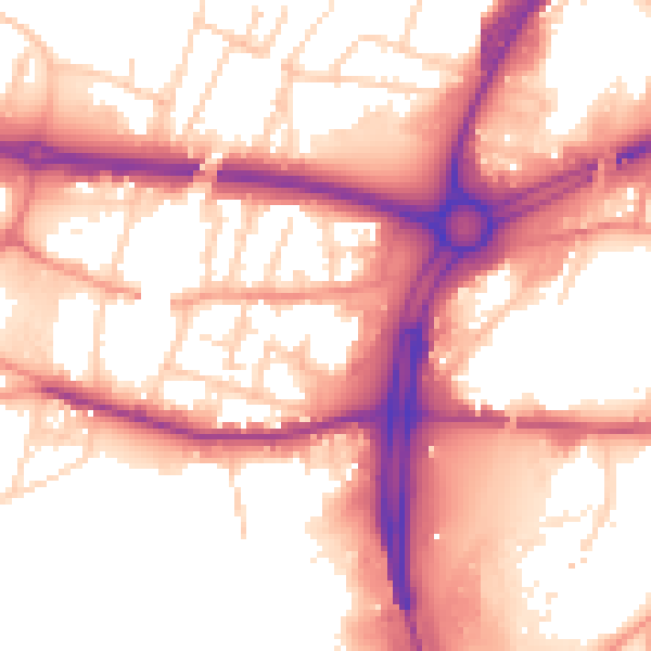 Daytime road noise heatmap for S60 1JP