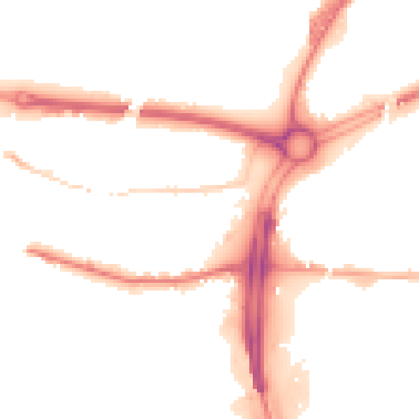 Night-time road noise heatmap for S60 1JP