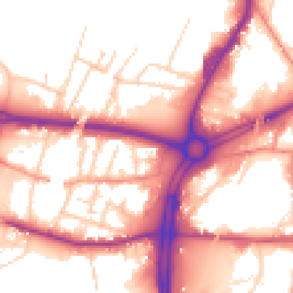 Daytime road noise heatmap for S60 1JT