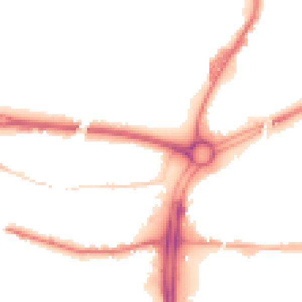Night-time road noise heatmap for S60 1JT