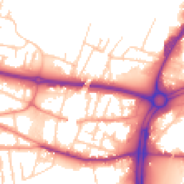 Daytime road noise heatmap for S60 1JX