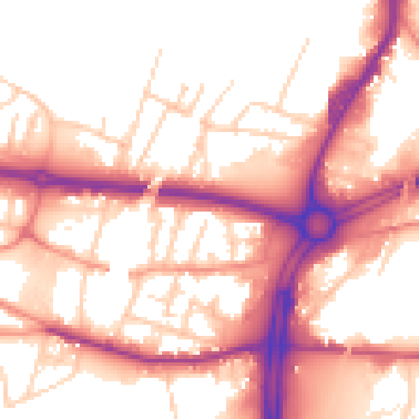 Daytime road noise heatmap for S60 1JY