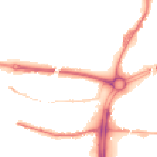 Night-time road noise heatmap for S60 1JY