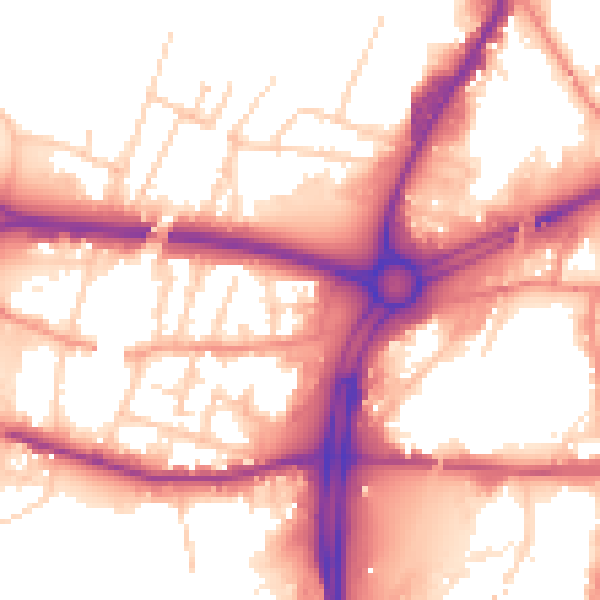 Daytime road noise heatmap for S60 1LT