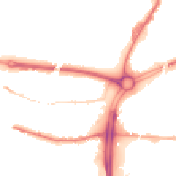 Night-time road noise heatmap for S60 1LW