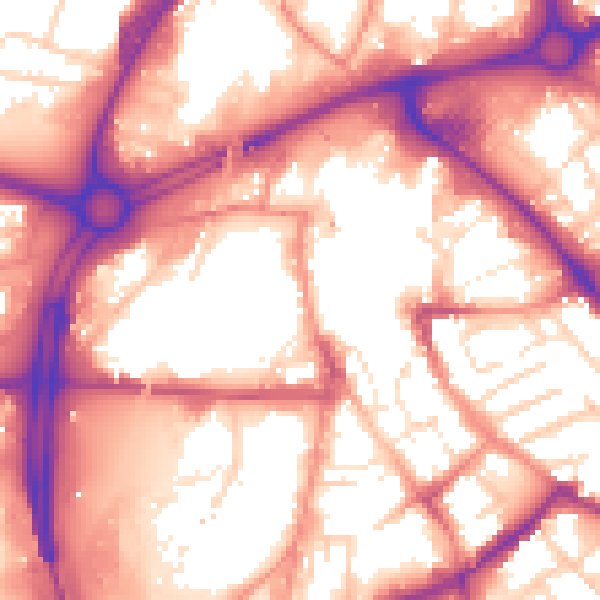 Daytime road noise heatmap for S60 1NG
