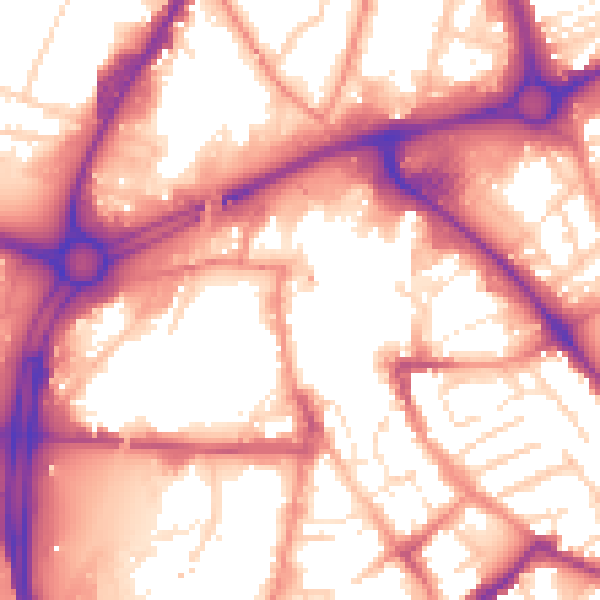 Daytime road noise heatmap for S60 1PQ