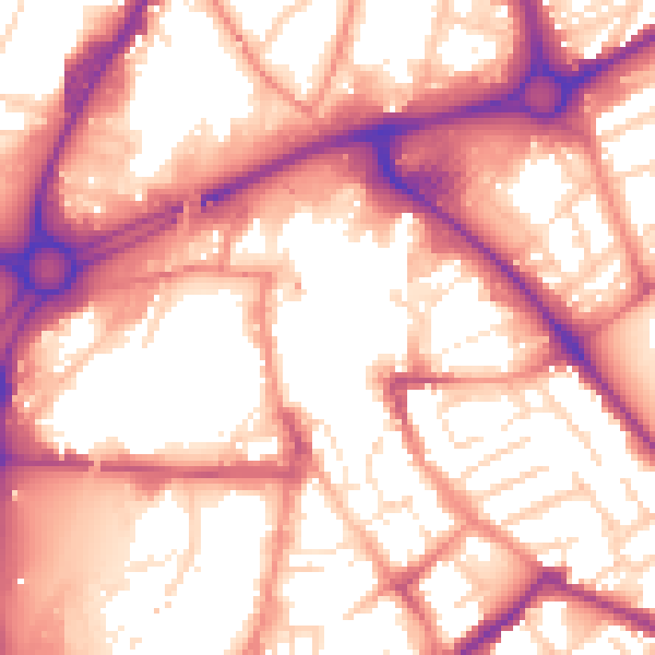 Daytime road noise heatmap for S60 1PW