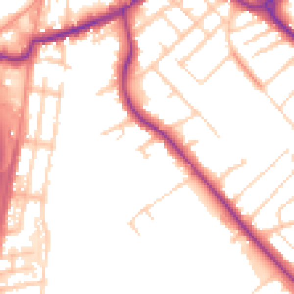 Daytime road noise heatmap for S60 2AX