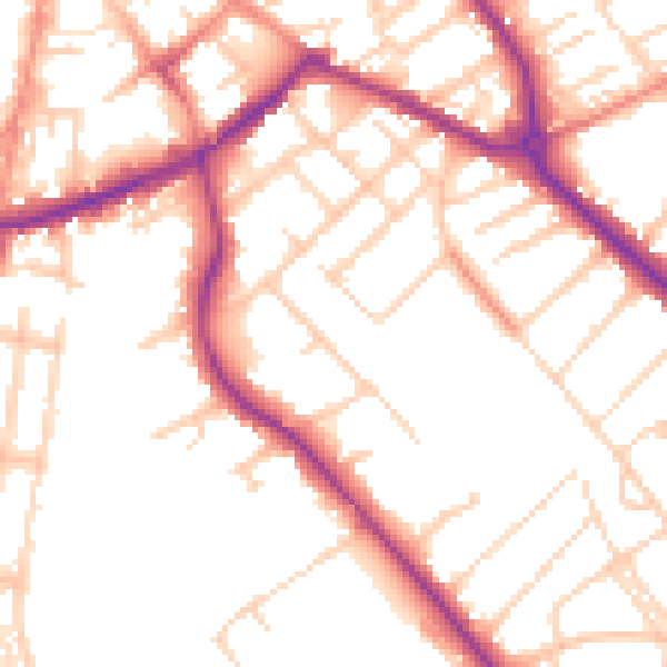 Daytime road noise heatmap for S60 2BP