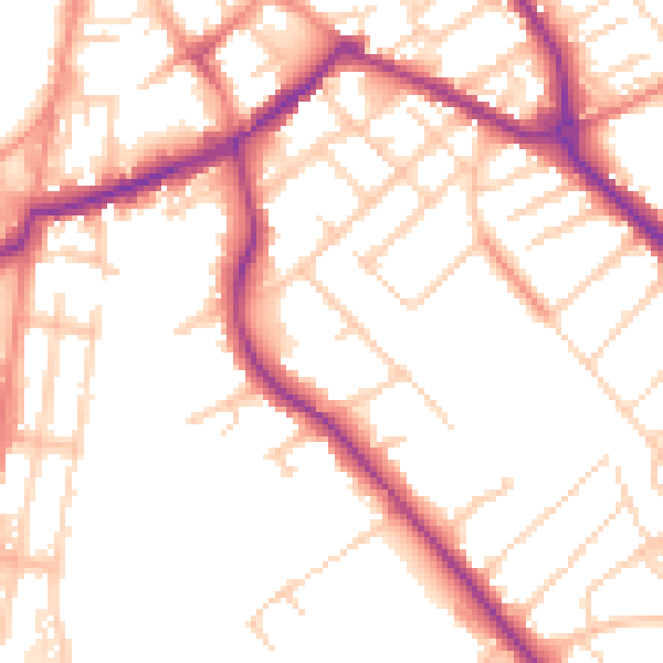 Daytime road noise heatmap for S60 2BS