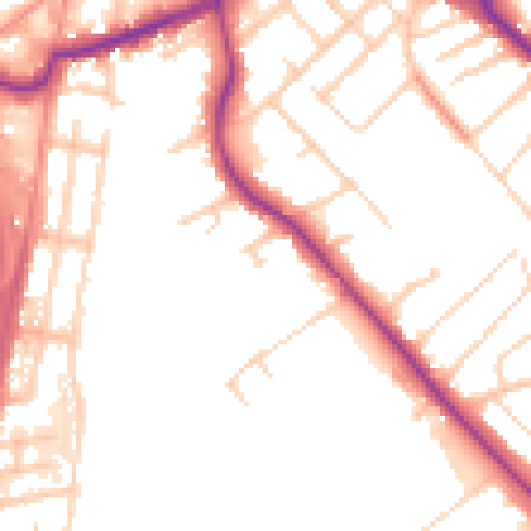 Daytime road noise heatmap for S60 2EF