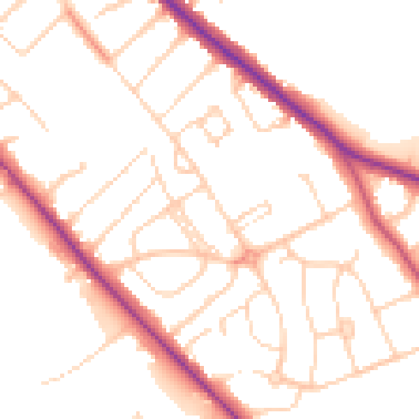Daytime road noise heatmap for S60 2EG