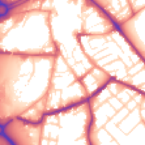 Daytime road noise heatmap for S60 2EY