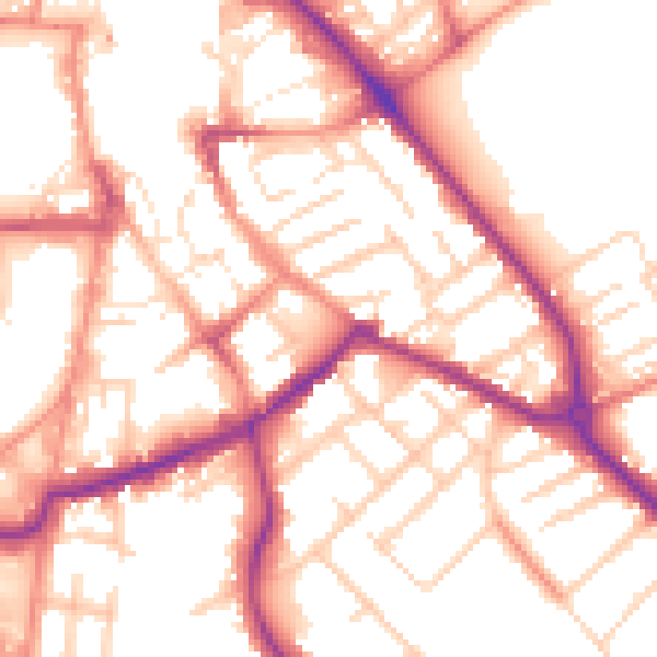 Daytime road noise heatmap for S60 2LB