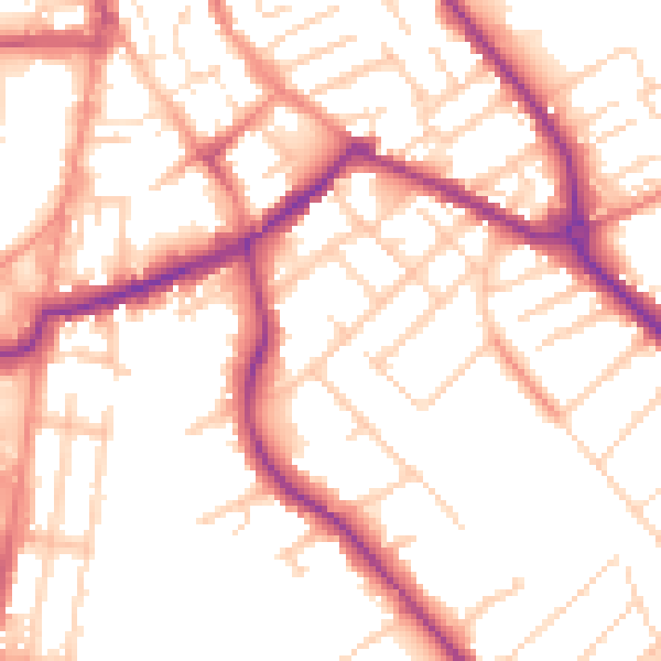Daytime road noise heatmap for S60 2PW