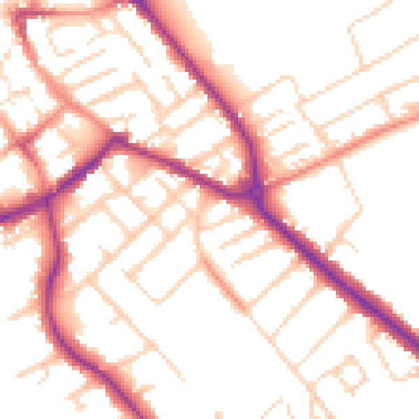 Daytime road noise heatmap for S60 2QH