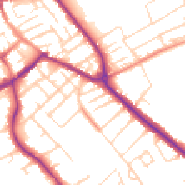 Daytime road noise heatmap for S60 2QJ