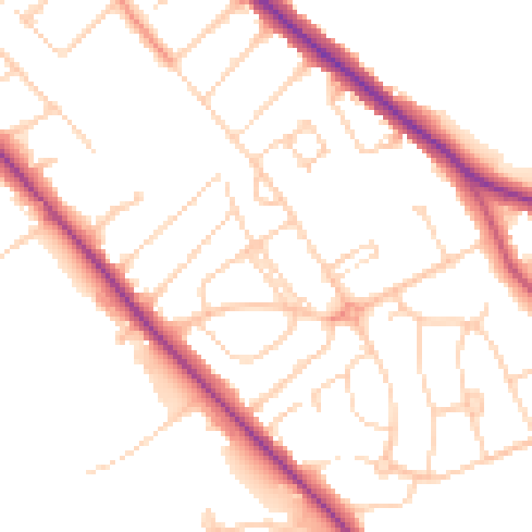 Daytime road noise heatmap for S60 2SD