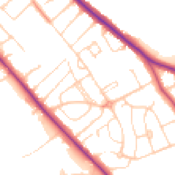 Daytime road noise heatmap for S60 2SE