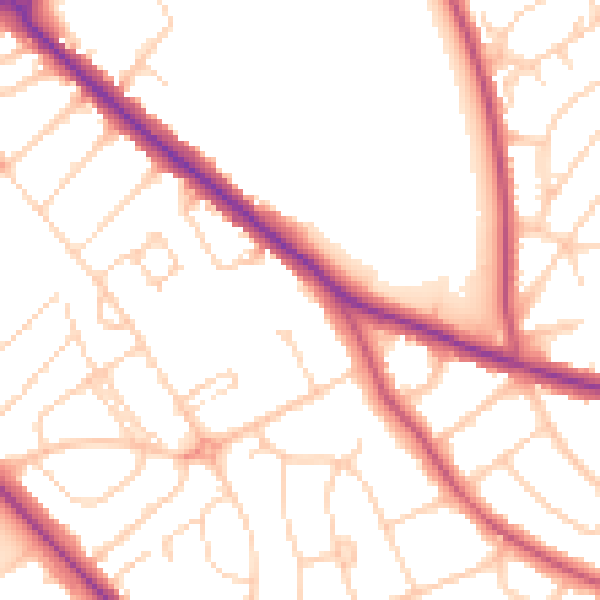 Daytime road noise heatmap for S60 2SP