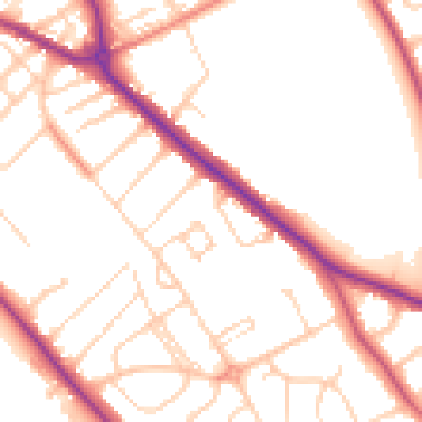 Daytime road noise heatmap for S60 2SQ