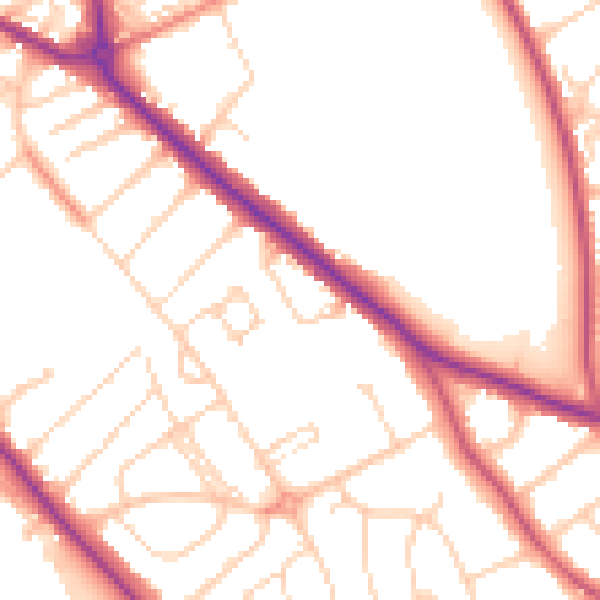 Daytime road noise heatmap for S60 2SS