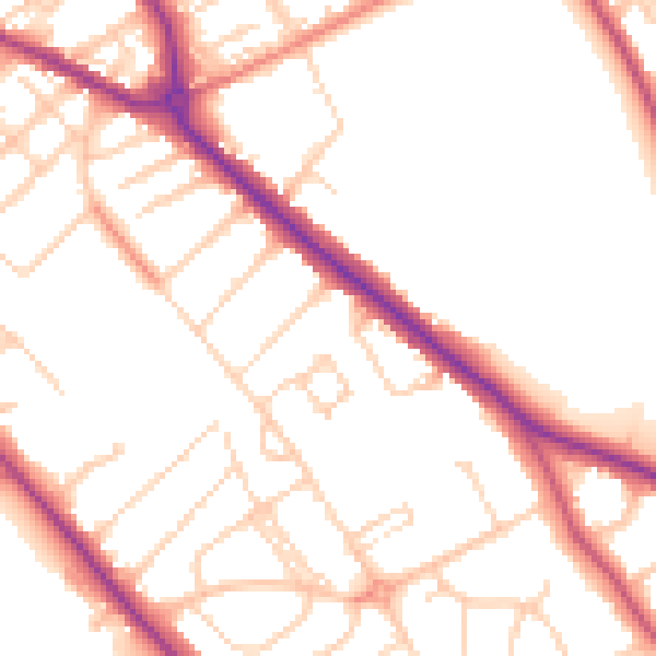Daytime road noise heatmap for S60 2ST