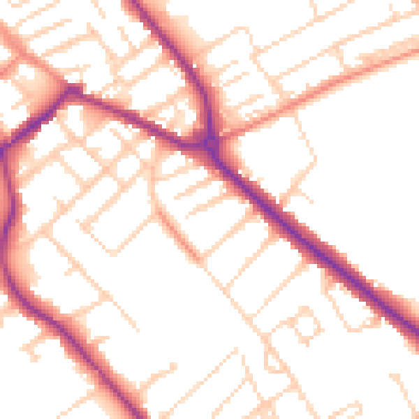 Daytime road noise heatmap for S60 2TE