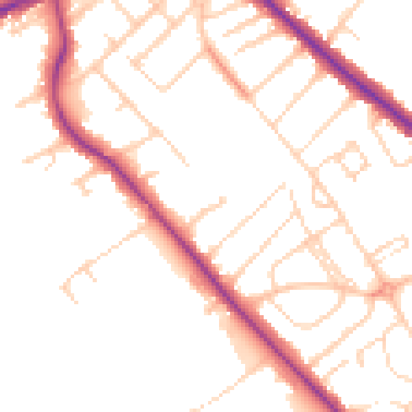 Daytime road noise heatmap for S60 2TQ