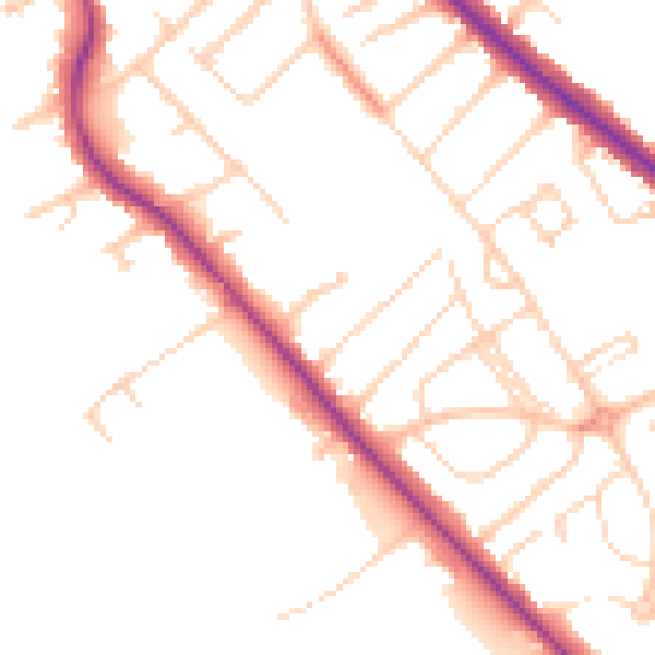 Daytime road noise heatmap for S60 2TS