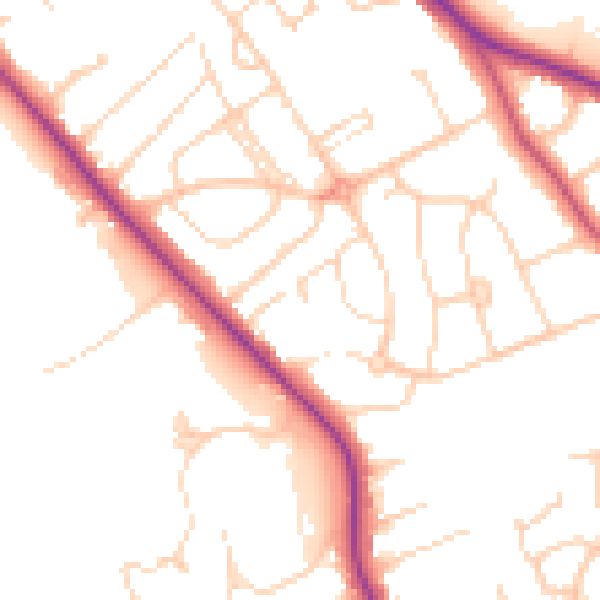 Daytime road noise heatmap for S60 3AH