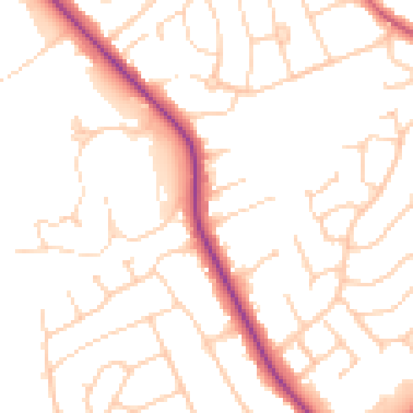 Daytime road noise heatmap for S60 3AL