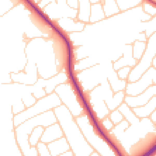 Daytime road noise heatmap for S60 3BF