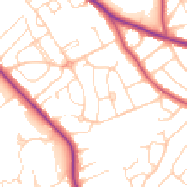 Daytime road noise heatmap for S60 3EZ
