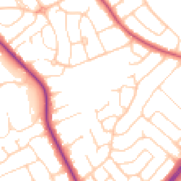 Daytime road noise heatmap for S60 3FQ