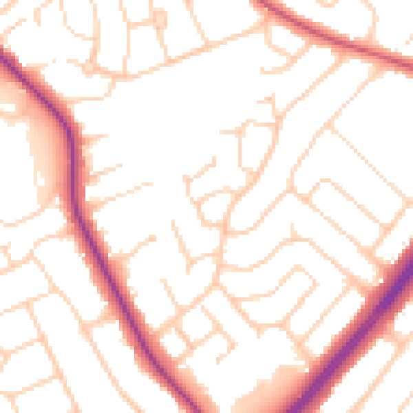 Daytime road noise heatmap for S60 3HX