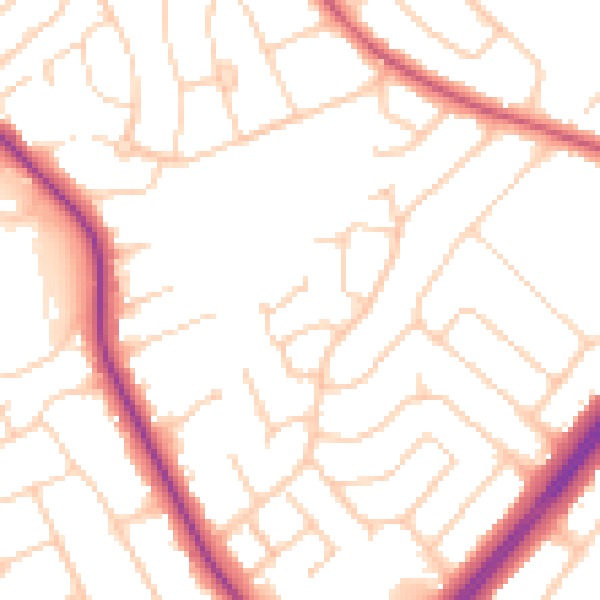 Daytime road noise heatmap for S60 3HY