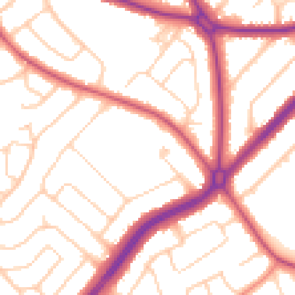 Daytime road noise heatmap for S60 3JY