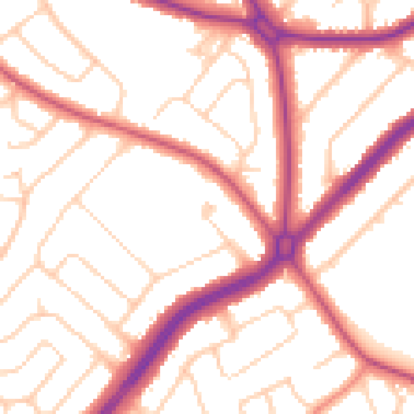 Daytime road noise heatmap for S60 3JZ